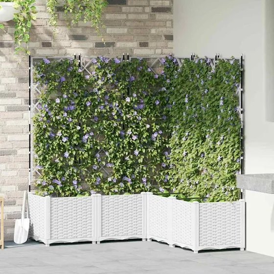 Havekrukke med espalier 5 stk Hvid 120x120x143 cm