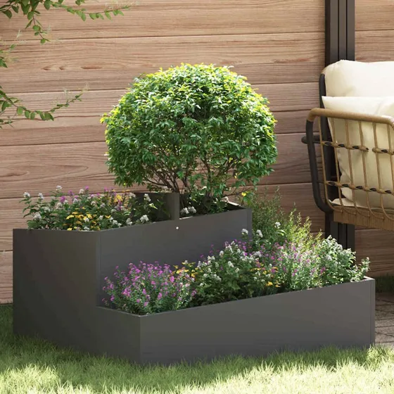 Plantekrukke 80x80x50 cm, sort koldvalset stål