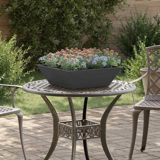 Metal plantekasse 5 stk sort 50x50x15 cm - stål