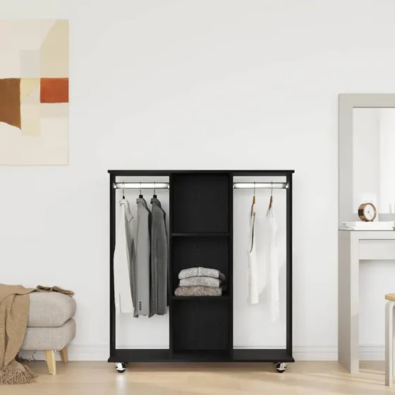 Garderobe med hylde Sort eg 102 x 38 x 110 cm