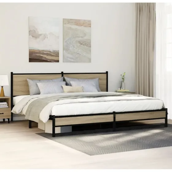 Sengeramme 200x200 cm i metal – Sonoma eg