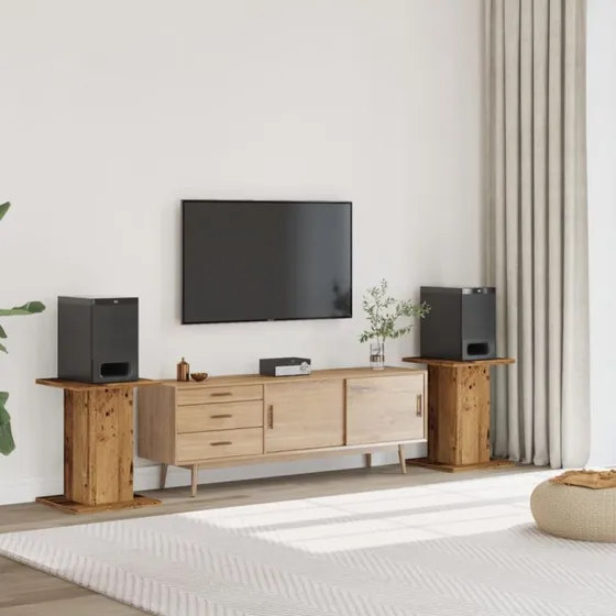 Hjtalerstativer 2 stk 30x30x60 cm antik tr