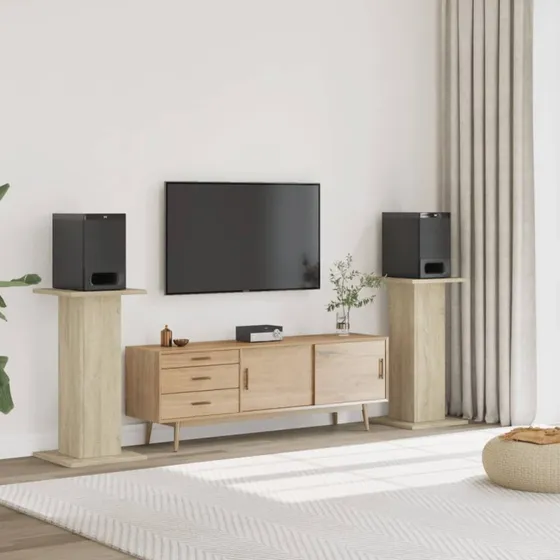 Højtalerstativer 2 stk. 30x30x80 cm – Sonoma Eg