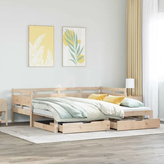 Daybed med udtræk og skuffer 90x200 cm (uden madras)
