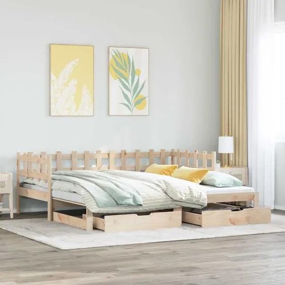 Daybed med udtræk & skuffer 90x200 cm (uden madras)