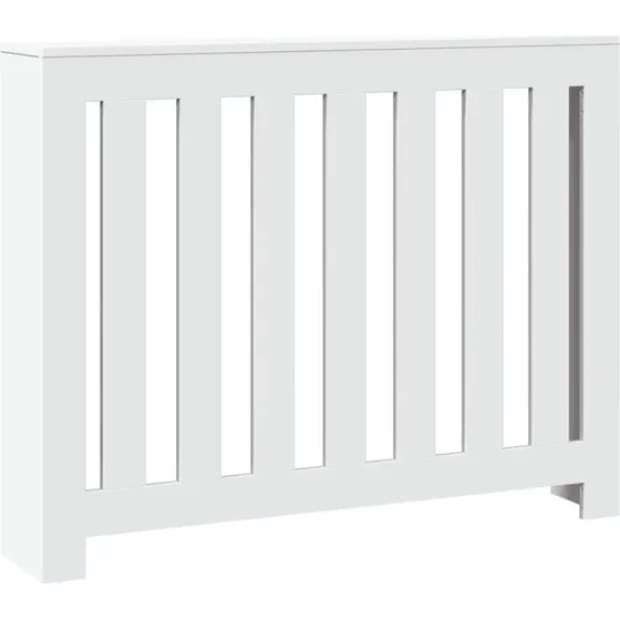 Radiatorskjuler 104x20x82 cm hvid - lamel, konstrueret tr