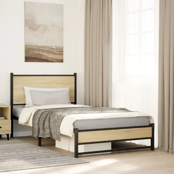Sengeramme 107x203 cm i metal - Sonoma-eg
