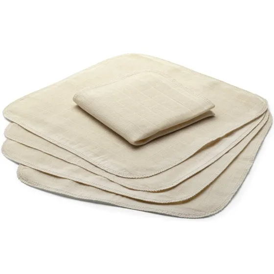 Disana Muslin Vaskeklude 5-pak, 25x25 cm - Natur (GOTS)