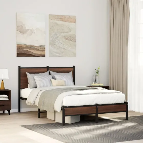 Sengeramme 120x190 cm – metal brun/eg (uden madras)