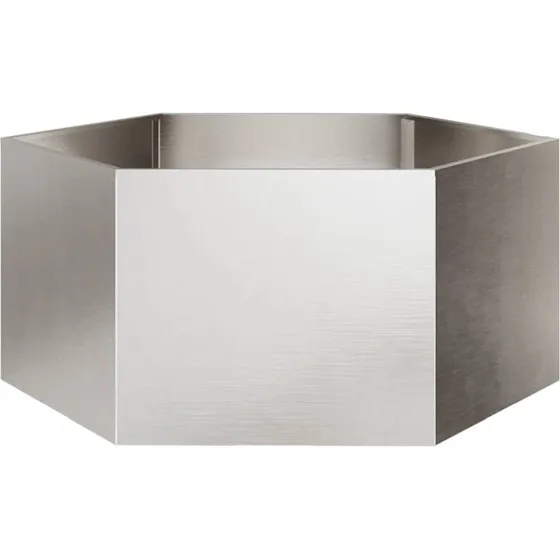 Sekskantet plantekasse i rustfrit stål 104×90×45 cm