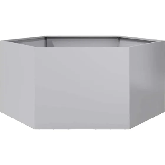Sekskantet plantekasse 104x90x45 cm - galvaniseret stål