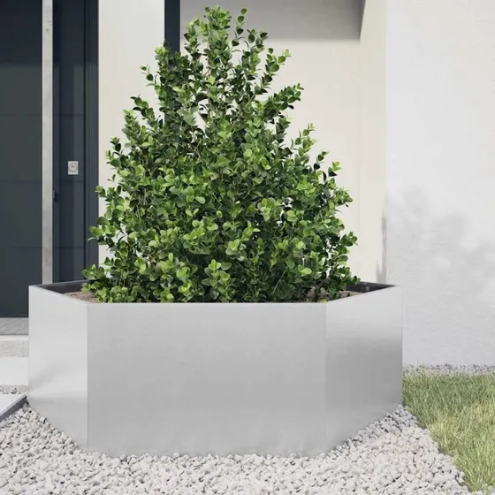 Plantekasse sekskantet 138×120×45 cm galvaniseret stål