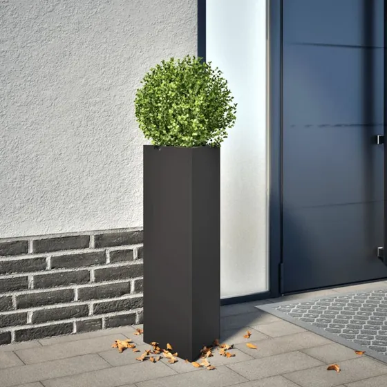 Trekantet plantekrukke i stål 30x26x75 cm, sort
