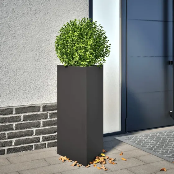Trekantet plantekrukke i stål 40x34,5x70 cm - sort