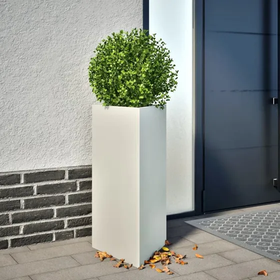 Trekantet plantekrukke i stål 40x34,5x70 cm – hvid