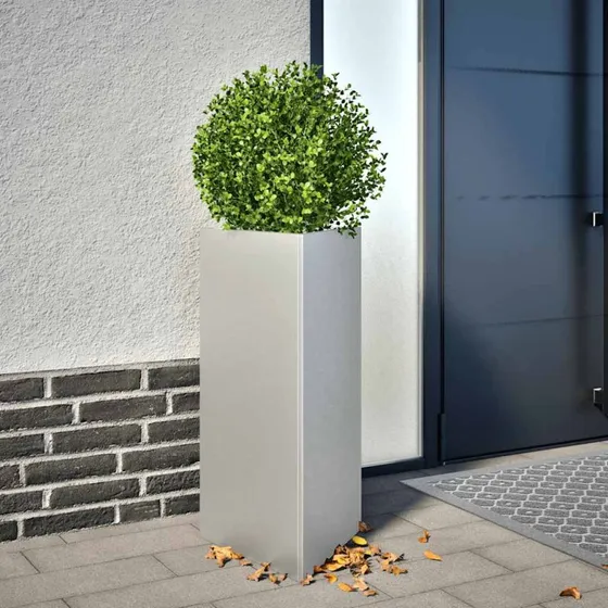 Trekantet plantekasse 40x40x75 cm galvaniseret stål