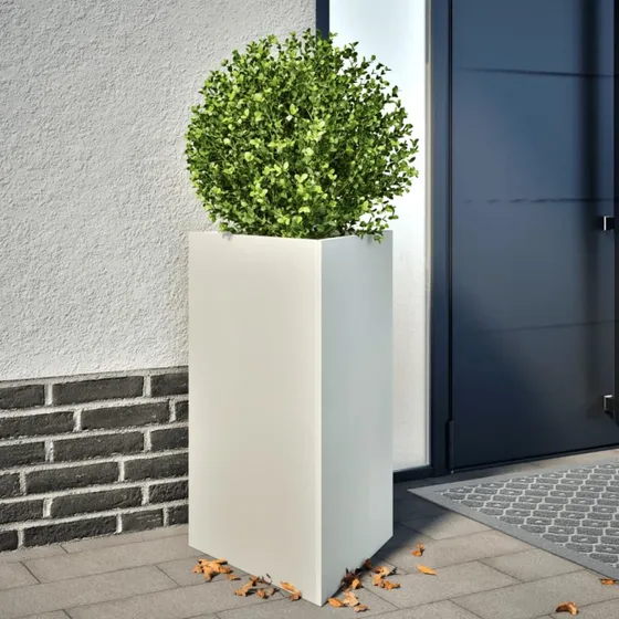 Trekantet stål plantekasser 2 stk. 50x43x75 cm – hvid