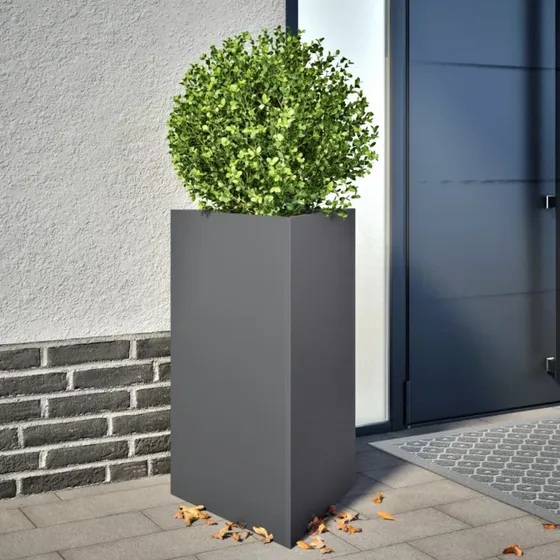 Trekantet plantekrukke i stål 50x43x75 cm – antracit