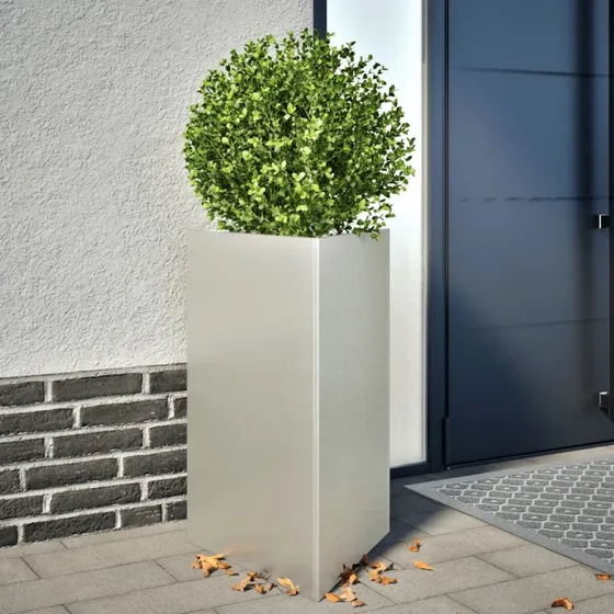 Trekantet plantekrukke i rustfrit stål 50x43x75 cm