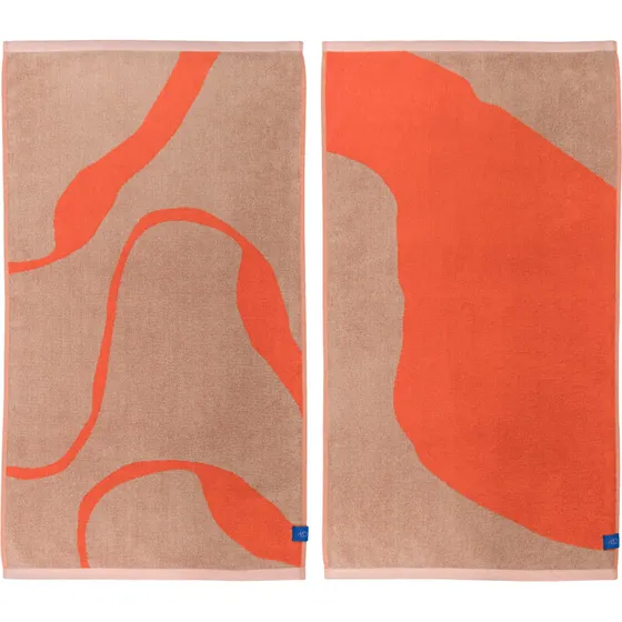Mette Ditmer Nova Arte håndklæde 2-pak Latte/Orange 40x55 cm