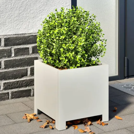 Plantekasser 2 stk. 30x30x30 cm stål - Hvid