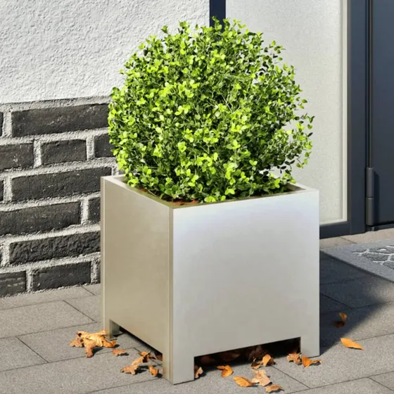 Plantekrukker i rustfrit stål 2 stk 30x30x30 cm