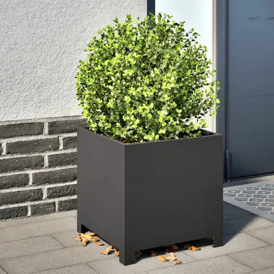 Plantekrukke i stål 40x40x40 cm – Sort
