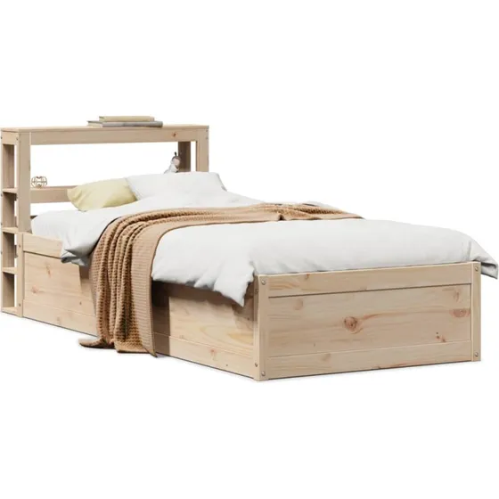 Sengeramme 90x190 cm i massivt fyrretræ med sengegavl