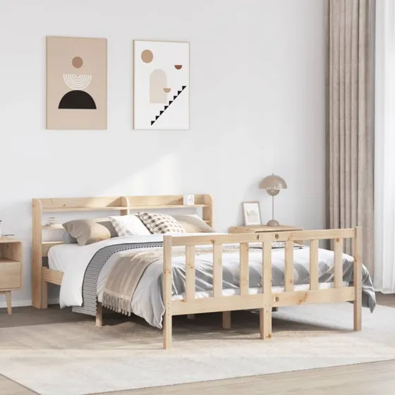 Sengeramme i massivt fyrretræ 140x190 cm (uden madras)
