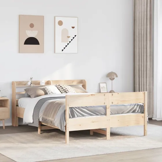 Sengeramme i massivt fyrretræ 140x190 cm – uden madras