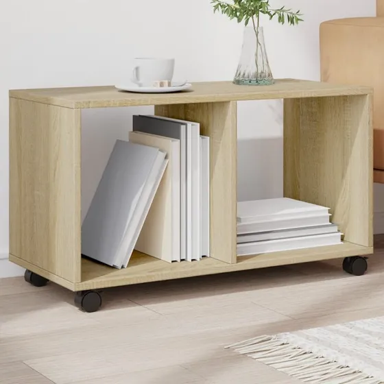 Rullebord i sonoma-eg 72x33x42,5 cm – mobil opbevaring