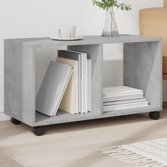 Rullebord 72x33x42,5 cm i konstrueret træ - betongrå