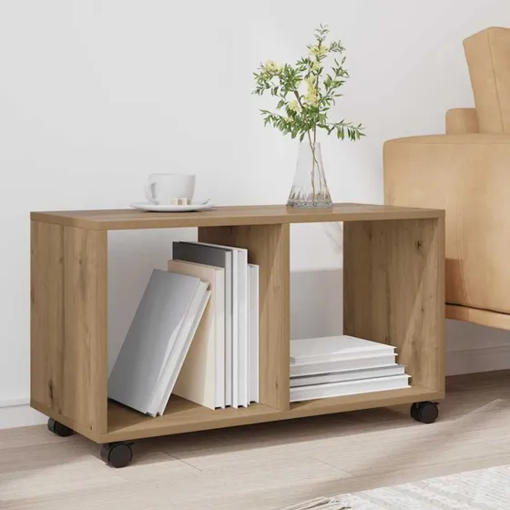 Rullebord i konstrueret træ 72x33x42,5 cm - egetræsfarve