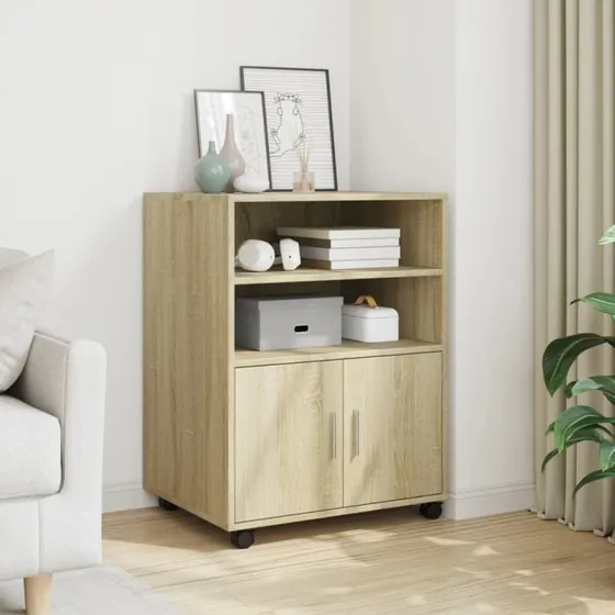Rullebord 60x48x81 cm - Sonoma eg, konstrueret træ