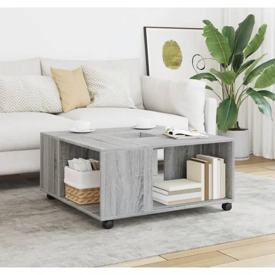 Sofabord 80x80x40 cm – grå Sonoma-eg, konstrueret træ