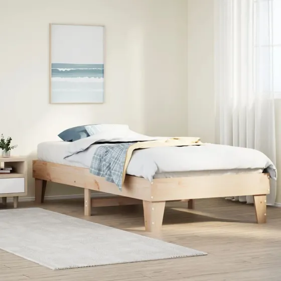 Sengeramme 90x190 cm i massivt fyrretræ - uden madras
