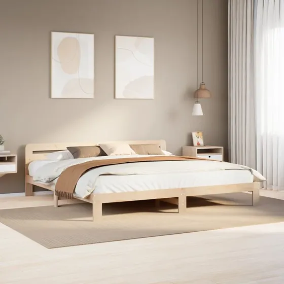 Sengeramme i massivt fyrretræ 180x200 cm (uden madras)