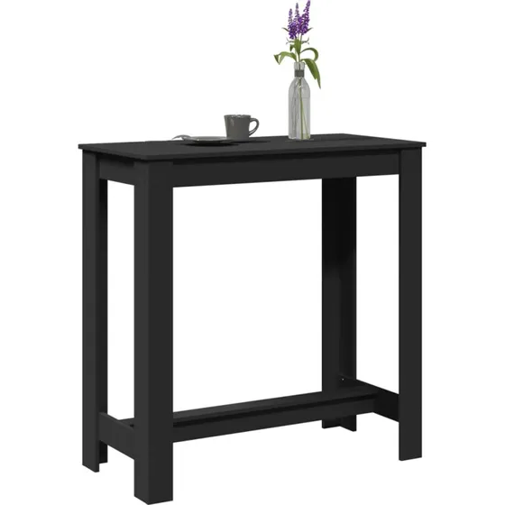 Sort barbord i konstrueret træ 102x50x103,5 cm