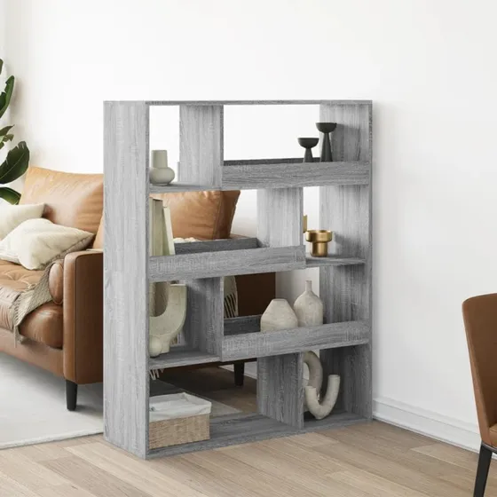 Rumdeler/reol 100x33x125,5 cm - Grå Sonoma-eg