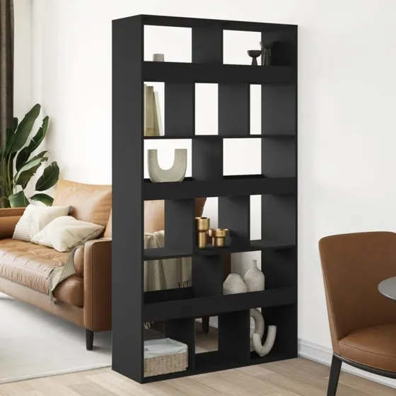 Rumdeler reol 100x33x187,5 cm sort, 15 rum