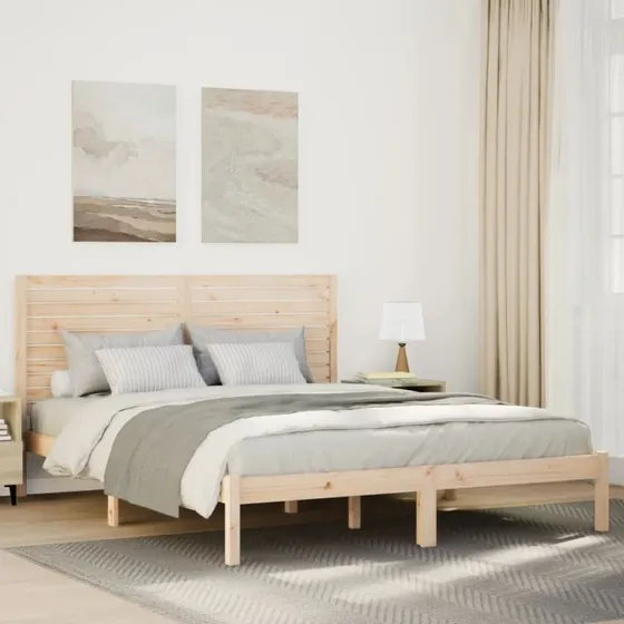 Ekstra lang sengeramme 160x210 cm i massivt fyrretræ