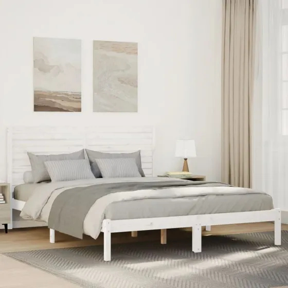 Sengeramme 160x220 cm i massivt fyrretræ – ekstra lang