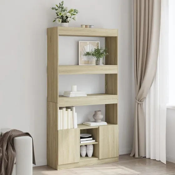 Reol i konstrueret træ 92x33x180 cm - Sonoma eg