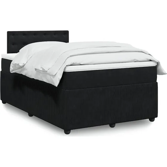 Kontinentalseng 120x190 cm i sort velour med madras