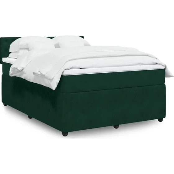 Kontinentalseng 140x190 cm i fløjl – mørkegrøn