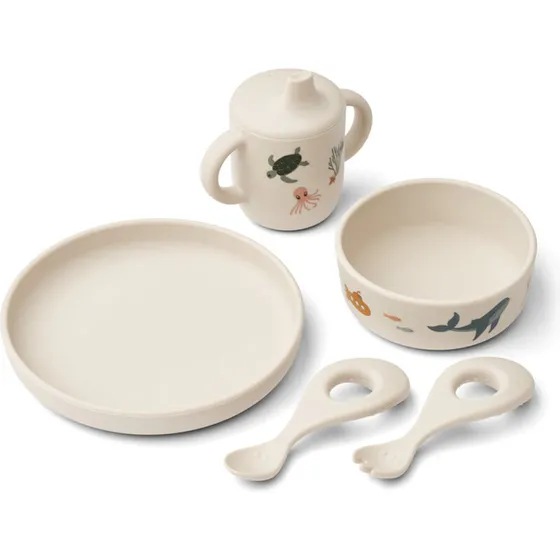 Liewood Ryle silikone spisesæt 5 dele – Sea Creature/Sandy