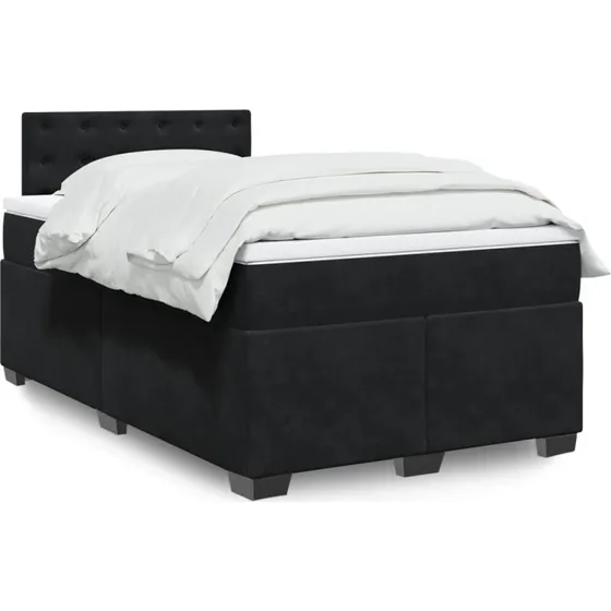 Kontinentalseng 120x190 cm med madras - Velour sort