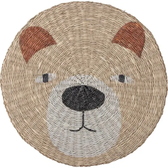 Bloomingville MINI Malla dækkeserviet 38 cm, brun (søgræs)