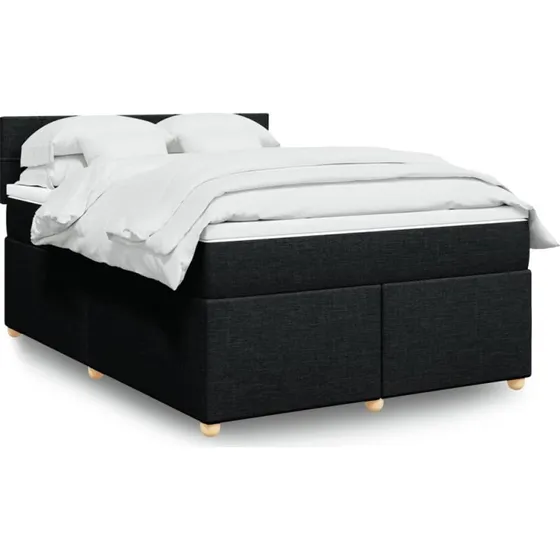 Kontinentalseng 160x200 cm med pocketmadras - sort stof
