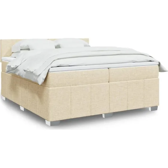 Kontinentalseng 200x200 cm med pocketmadras, creme